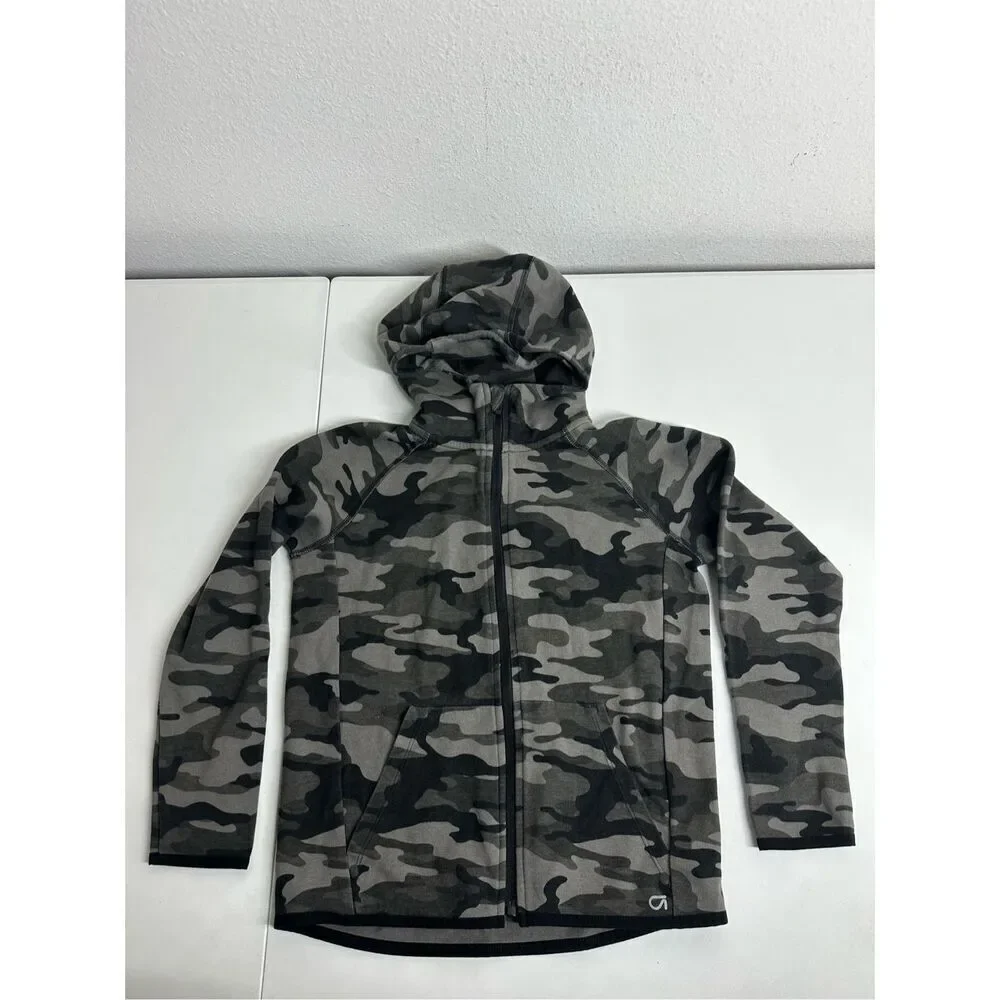 GAP GapFit Performance Dry  Hoodie Olive Camo Boy's Size Medium (8)